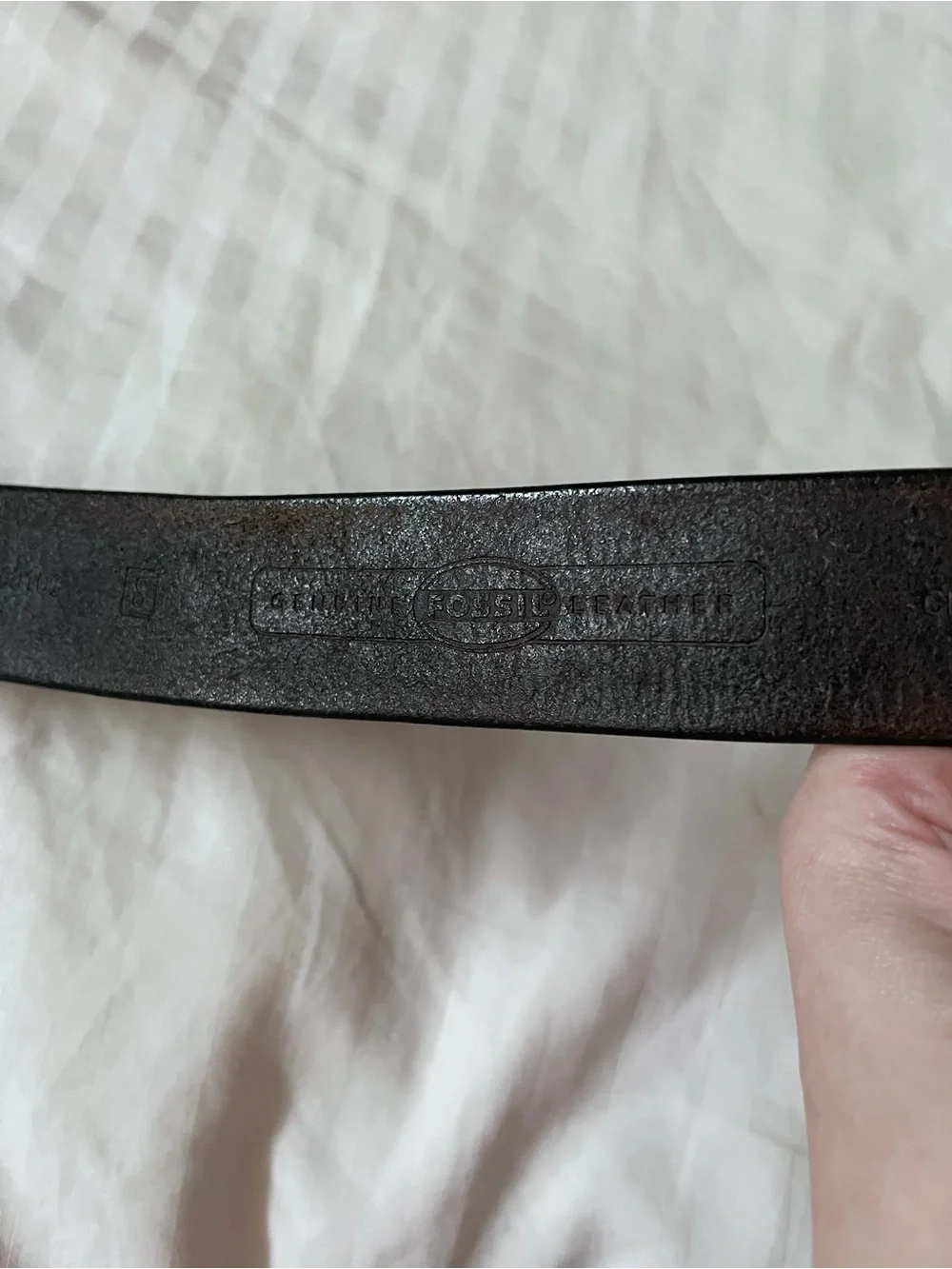 Vintage Fossil Brown Leather Belt | Engraved Floral Buckle | Women’s Small